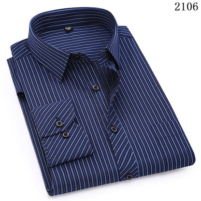 Men's Mens Business Classic Striped Long Sleeved Dress Shirts (5 Colors)