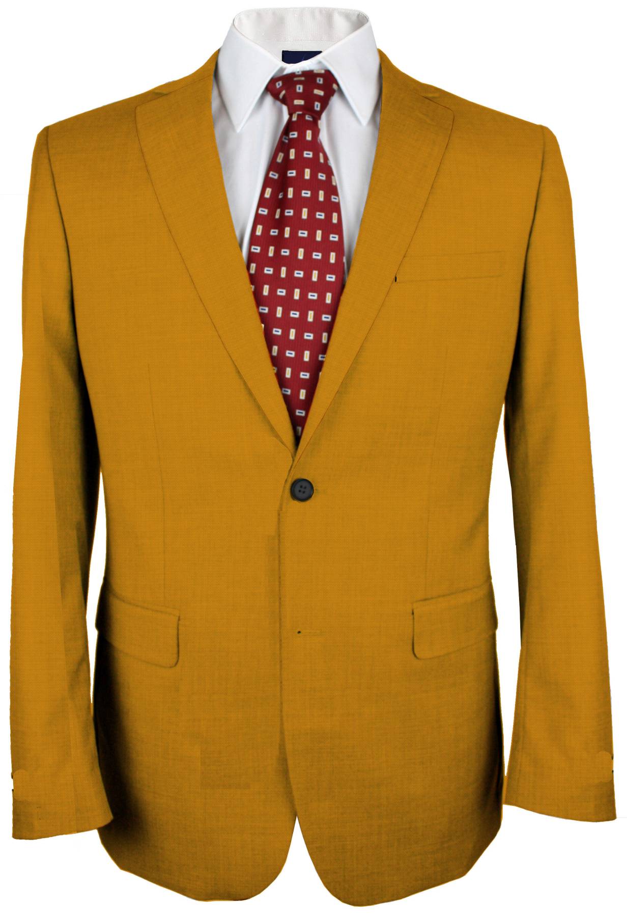 100% Cashmere  Dark Goldenrod yellow Plain Made To Measure Jacket  - CER0055_MTM_SJ