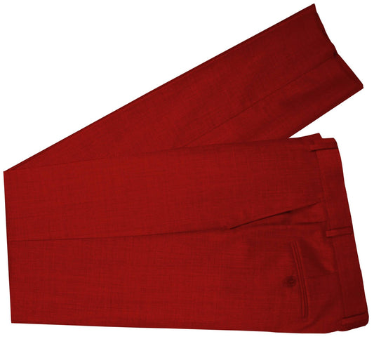 100% Cashmere  Fire Engine Red Plain Made To Measure Pant  - CER0061_MTM_SP