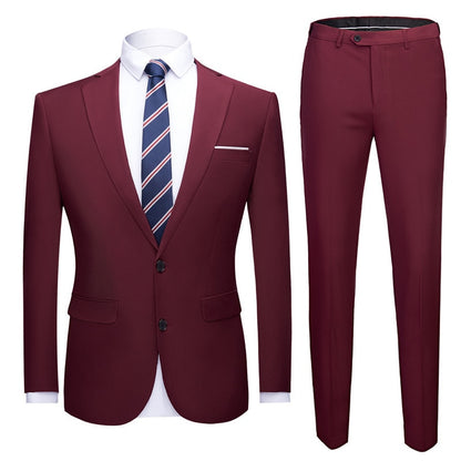 Men's 2 Button 2 pc (Jacket+Pant) Poly Viscose Business Dress Suit - Collection 1 (7 Colors)