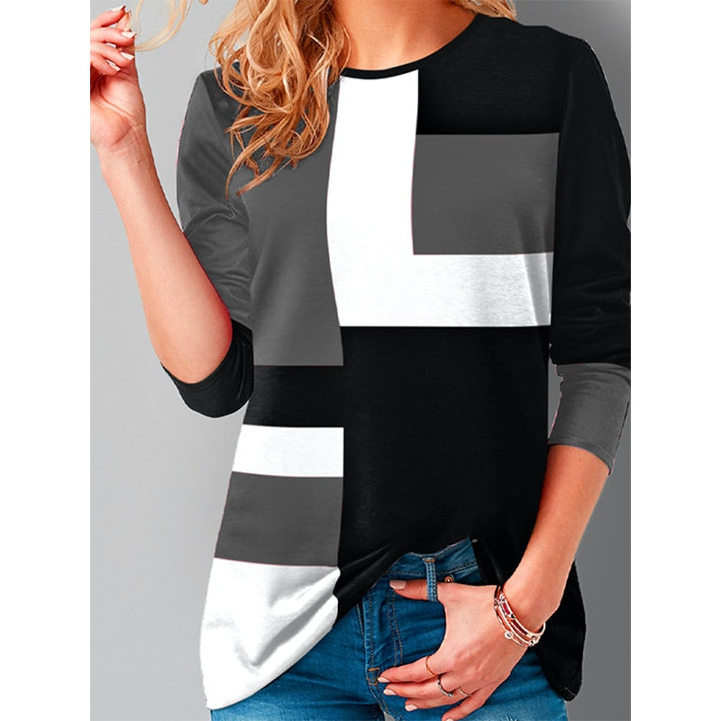 Women's Vintage Long Sleeve O-Neck Loose Basic T-shirt (11 Colors)