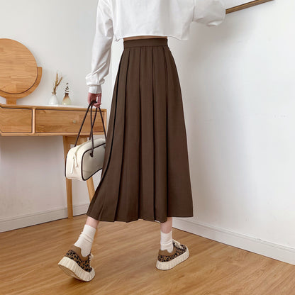 Women's Fashion High Waist Midi Elegant A Line Pleated Skirts (3 Colors)