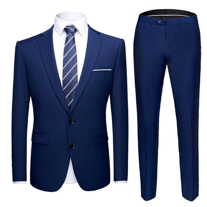 Men's 2 Button 2 pc (Jacket+Pant) Poly Viscose Business Dress Suit - Collection 1 (7 Colors)