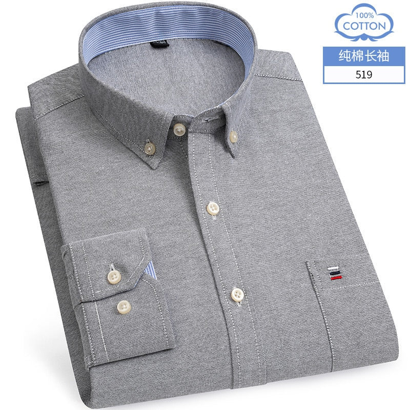 Men's 100% Pure Cotton Button Up Casual Slim Fit Long Sleeve Shirt  - Collection 1 (9 Styles)