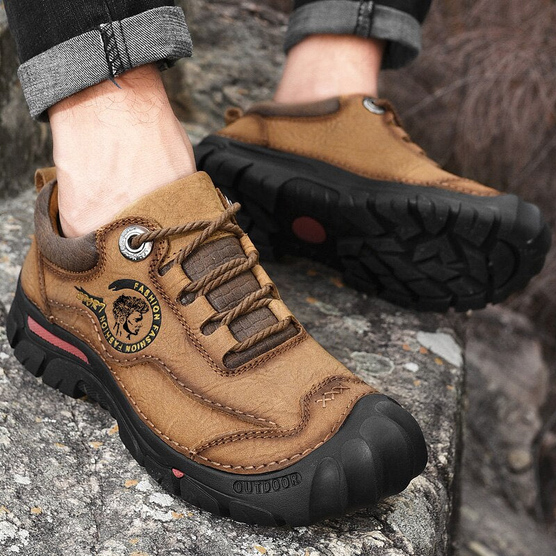 Outdoor Men's Genuine Leather Hiking/Climbing/Sports Sneakers (3 Colors)