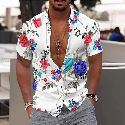 Men's 3d Printed Hawaiian Beach Short Sleeve Fashion Shirts - Collection 3 (9 Styles)