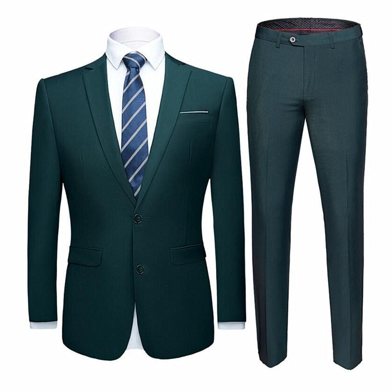 Men's 2 Button 2 pc (Jacket+Pant) Poly Viscose Business Dress Suit - Collection 2 (6 Colors)