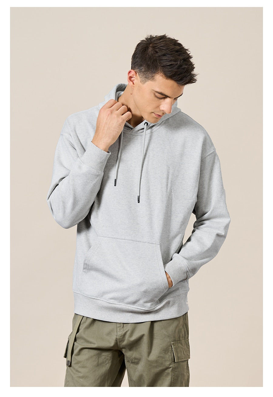 Men's Thick 360g With Fleece Solid Basic Pullovers Sweatshirts - Collection 2 (15 Colors)