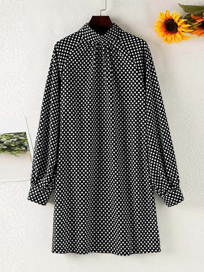 Women's  Puff Sleeve Turtleneck Casual Polka Dot Sundress (2 Colors)