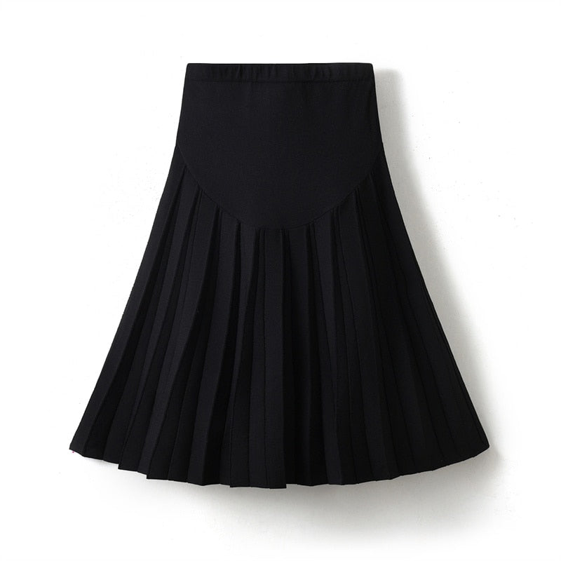 Women's Knitted Pleated High Waist Knee Length Skirts (11 Colors)