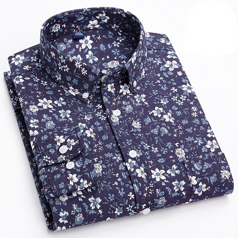 Men's 100% Pure Cotton Button Up Casual Slim Fit Long Sleeve Shirt  - Collection 3 (8 Styles)