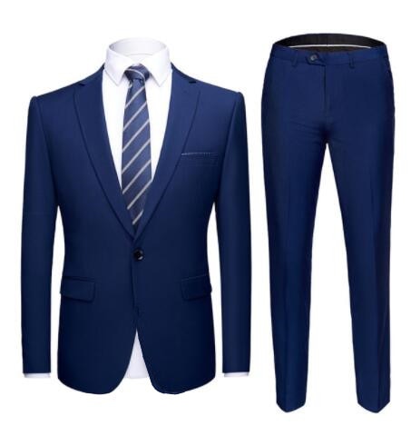 Men's 1 Button 2 pc (Jacket+Pant) Poly Viscose Business Dress Suit - Collection 2 (8 Colors)