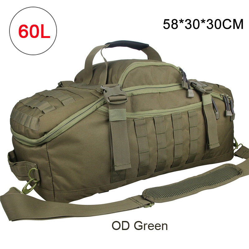 LQARMY 40L 60L 80L Men Sport Gym Bag Tactical Waterproof Backpack Molle Camping Backpacks Sports Travel Bags