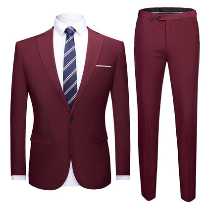 Men's 1 Button 2 pc (Jacket+Pant) Poly Viscose Business Dress Suit - Collection 1 (6 Colors)