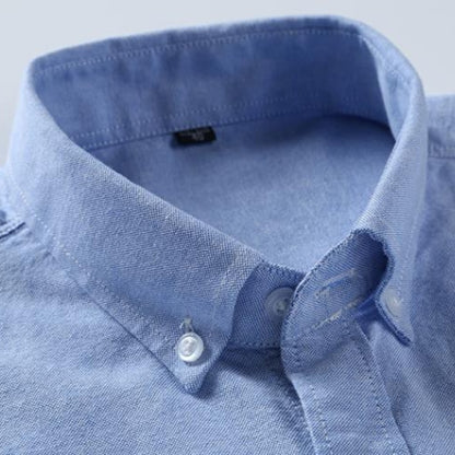 Men's 100% Cotton Oxford Solids Long Sleeve Shirt - Collection 2 (7 Colors)