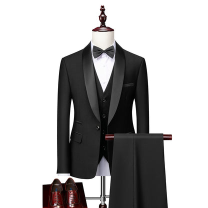 Men's 3 PC (Jacket+Pant+Vest) Polyester Viscose Wedding Party Tuxedo (9 Colors)