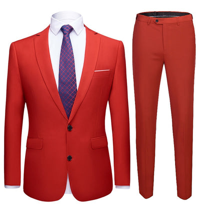 Men's 2 Button 2 pc (Jacket+Pant) Poly Viscose Business Dress Suit - Collection 2 (6 Colors)