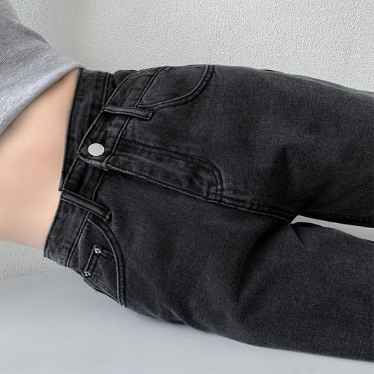 Women's Wide Leg High Cross Waist Jeans (3 Colors)