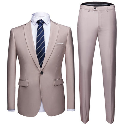 Men's 1 Button 2 pc (Jacket+Pant) Poly Viscose Business Dress Suit - Collection 2 (8 Colors)