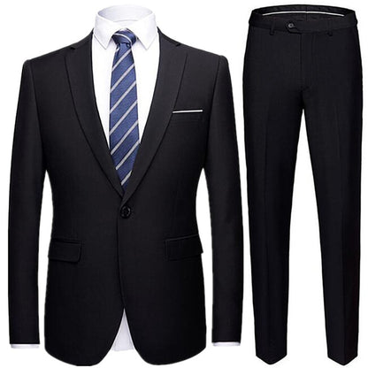 Men's 2 Button 2 pc (Jacket+Pant) Poly Viscose Business Dress Suit - Collection 2 (6 Colors)