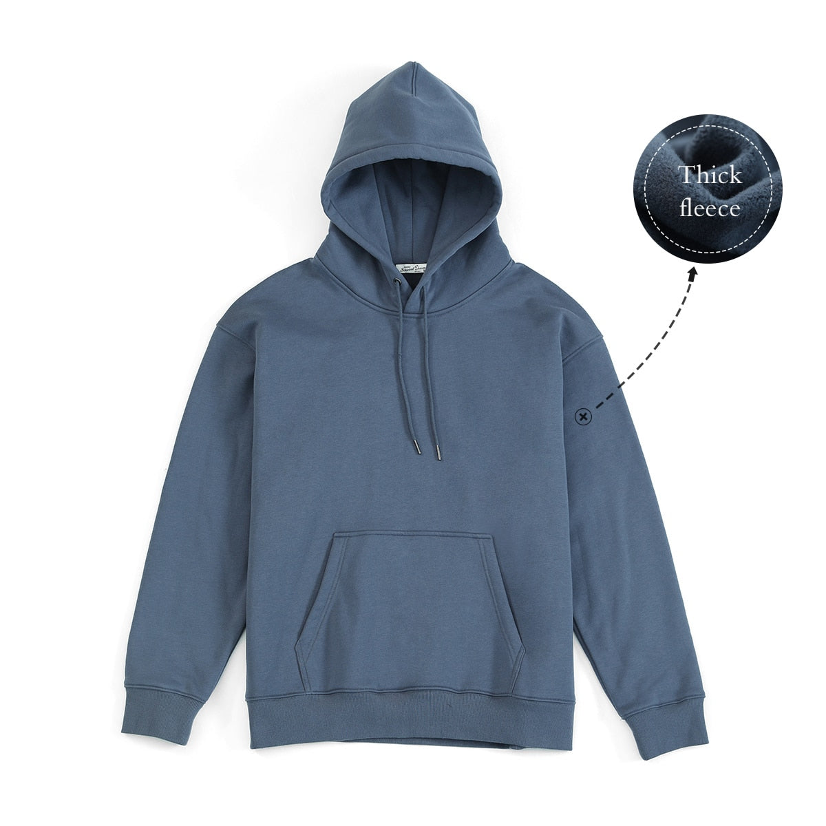 Men's Thick 360g With Fleece Solid Basic Pullovers Sweatshirts - Collection 2 (15 Colors)