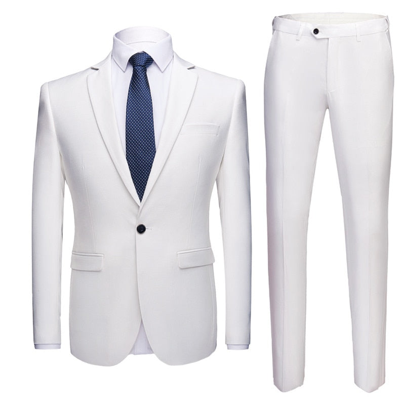 Men's 1 Button 2 pc (Jacket+Pant) Poly Viscose Business Dress Suit - Collection 2 (8 Colors)