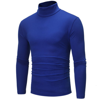 Men's Casual Slim Fit Basic Turtleneck High Collar & Round Neck Pullover (15 Options)