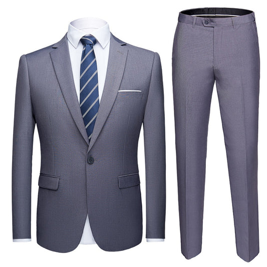 Men's 1 Button 2 pc (Jacket+Pant) Poly Viscose Business Dress Suit - Collection 1 (8 Colors)