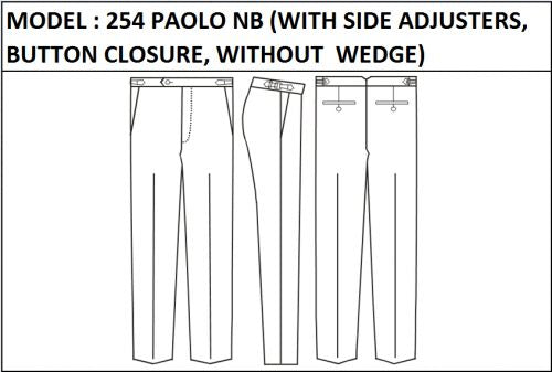 SLIM PANT -  MODEL_254_PAOLO_NB_WITH_SIDE_ADJUSTERS_BUTTON_CLOSURE_WITHOUT_WEDGE