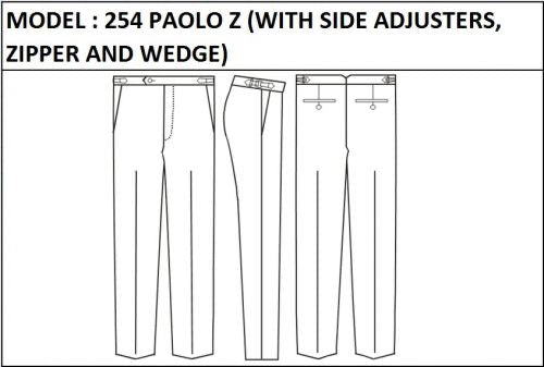SLIM PANT -  MODEL_254_PAOLO_Z_WITH_SIDE_ADJUSTERS_ZIPPER_AND_WEDGE