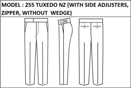SLIM PANT -  MODEL_255_TUXEDO_NZ_WITH_SIDE_ADJUSTERS_ZIPPER_WITHOUT_WEDGE