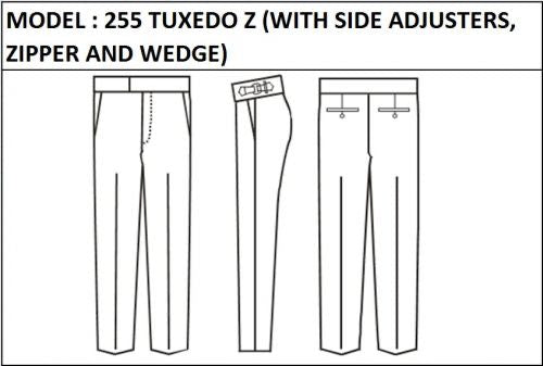 SLIM PANT -  MODEL_255_TUXEDO_Z_WITH_SIDE_ADJUSTERS_ZIPPER_AND_WEDGE