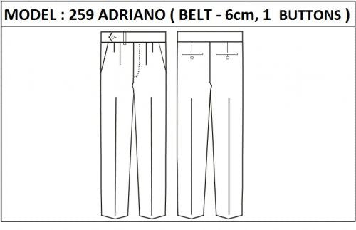 SLIM PANT -  MODEL_259_ADRIANO_BELT_6cm_1_BUTTON_ZIPPER_WITHOUT_WEDGE