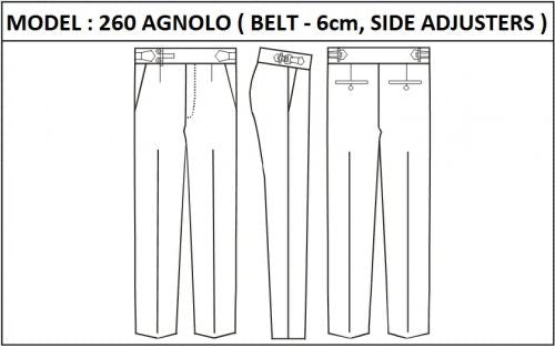 SLIM PANT -  MODEL_260_AGNOLO_BELT_6sm_WITH_SIDE_ADJUSTERS_ZIPPER_WITHOUT_WEDGE