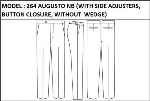 SLIM PANT -  MODEL_264_AUGUSTO_NB_WITH_SIDE_ADJUSTERS_BUTTON_CLOSURE_WITHOUT_WEDGE