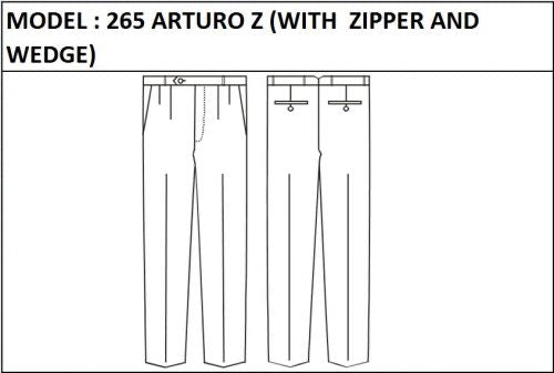 SLIM PANT -  MODEL_265_ARTURO_Z_WITH_ZIPPER_AND_WEDGE
