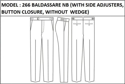 SLIM PANT -  MODEL_266_BALDASSARE_NB_WITH_SIDE_ADJUSTERS_BUTTON_CLOSURE_WITHOUT_WEDGE