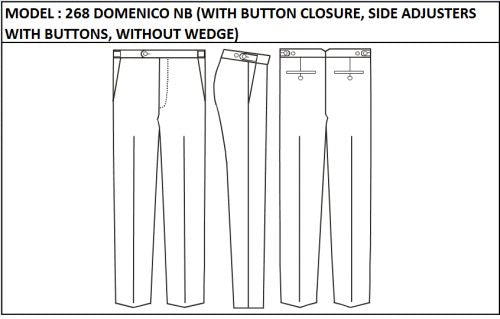 SLIM PANT -  MODEL_268_DOMENICO_NB_BUTTON_CLOSURE_SIDE_ADJUSTERS_WITH_BUTTONS_WITHOUT_WEDGE