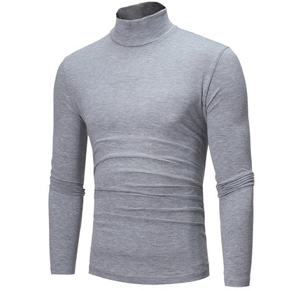 Men's Casual Slim Fit Basic Turtleneck High Collar & Round Neck Pullover (15 Options)