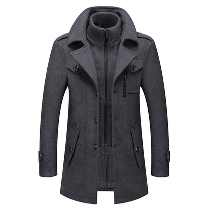 Men's Winter Windbreak Woolen Long Jacket/Overcoat (3 Colors)