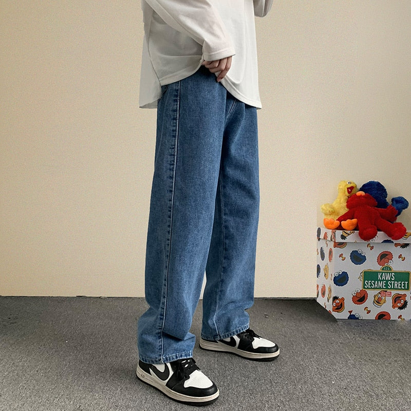 Men's Streetwear Loose Straight Wide Leg Baggy Jeans (3 Colors)