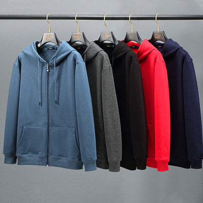 Men's Plus Size (2XL-12XL) Solid Color Winter Fleece Hoodies (5 Colors)