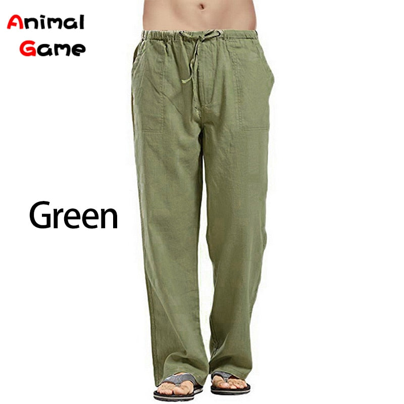 Men's Linen Korean Streetwear Yoga Casual Sweatpants (10 Colors)