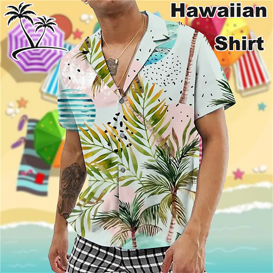 Men's 3d Printed Hawaiian Beach Short Sleeve Fashion Shirts - Collection 2 (9 Styles)