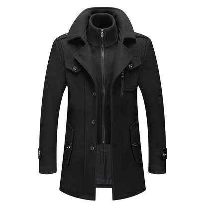 Men's Winter Windbreak Woolen Long Jacket/Overcoat (3 Colors)