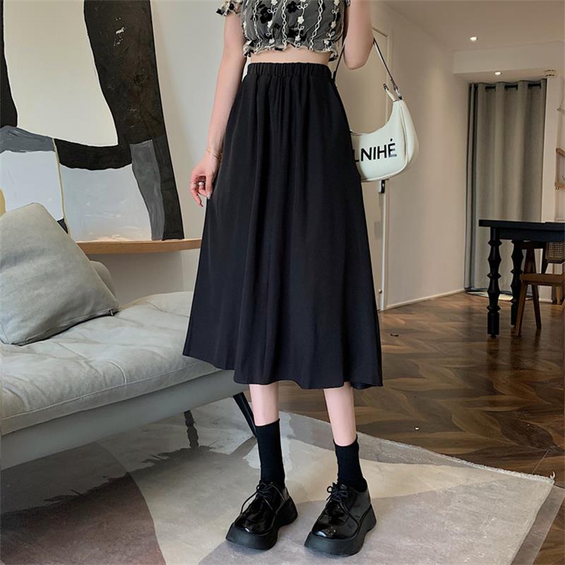 Women's Vintage Floral Print A-line Pleated Elastic Waist Long Skirts (6 Colors - One Size)
