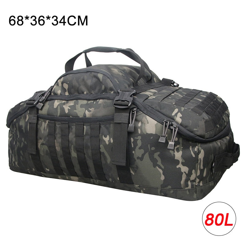 LQARMY 40L 60L 80L Men Sport Gym Bag Tactical Waterproof Backpack Molle Camping Backpacks Sports Travel Bags