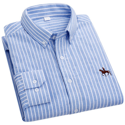 Men's 100% Cotton Oxford Long Sleeve Shirt - Collection 1 (9 Styles)