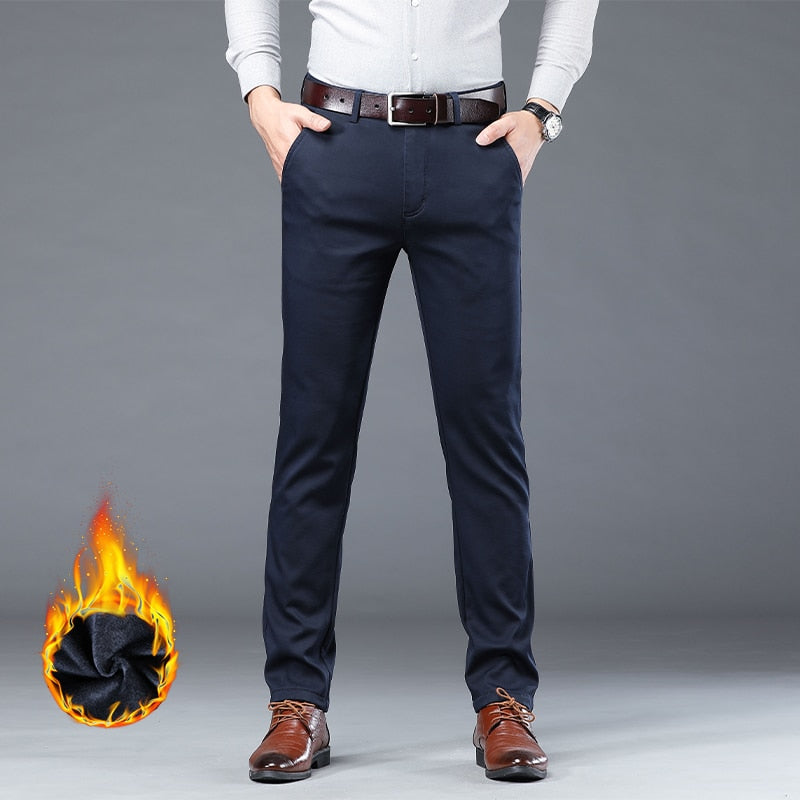 Men's Winter Warm Business Cotton Smart Casual Pants (6 Colors)