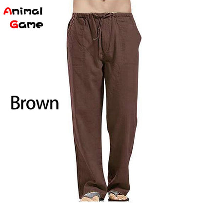 Men's Linen Korean Streetwear Yoga Casual Sweatpants (10 Colors)